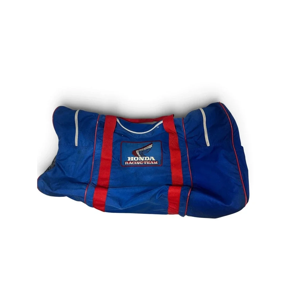 Vintage 1980s Honda Racing Team Duffle Bag Blue Red Boot Chute Large 32x16
